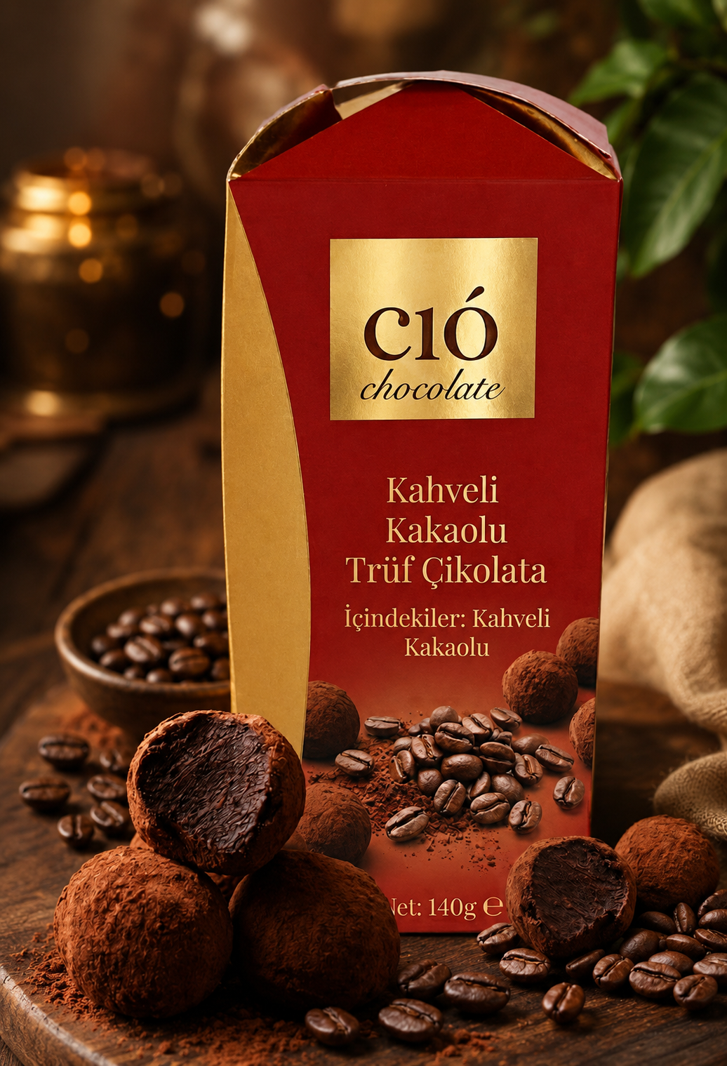 Kahveli Kakaolu Trüf Çikolata